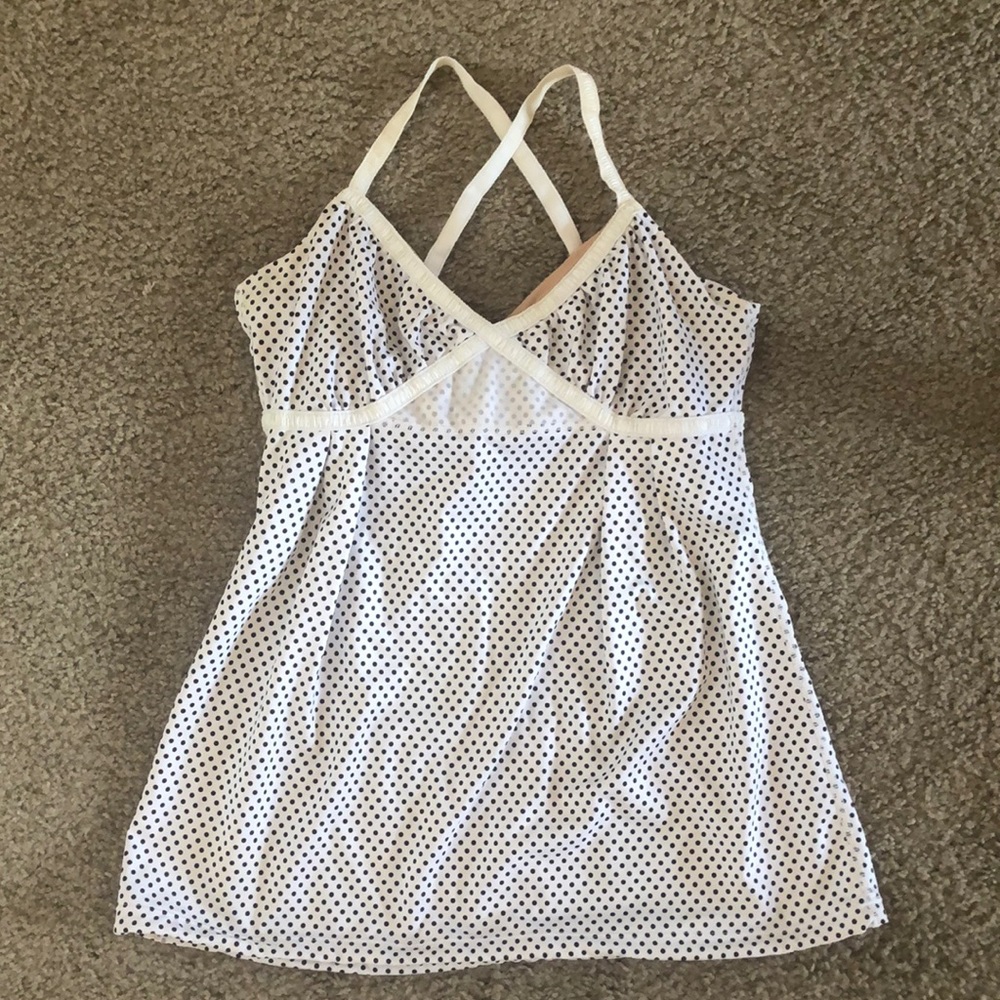 Lululemon white polka dot strappy babydoll too